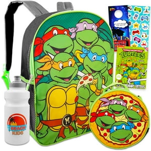 Mochila Teenage Mutant Ninja Turtles De 15 Pulgadas Con Set De Lonchera