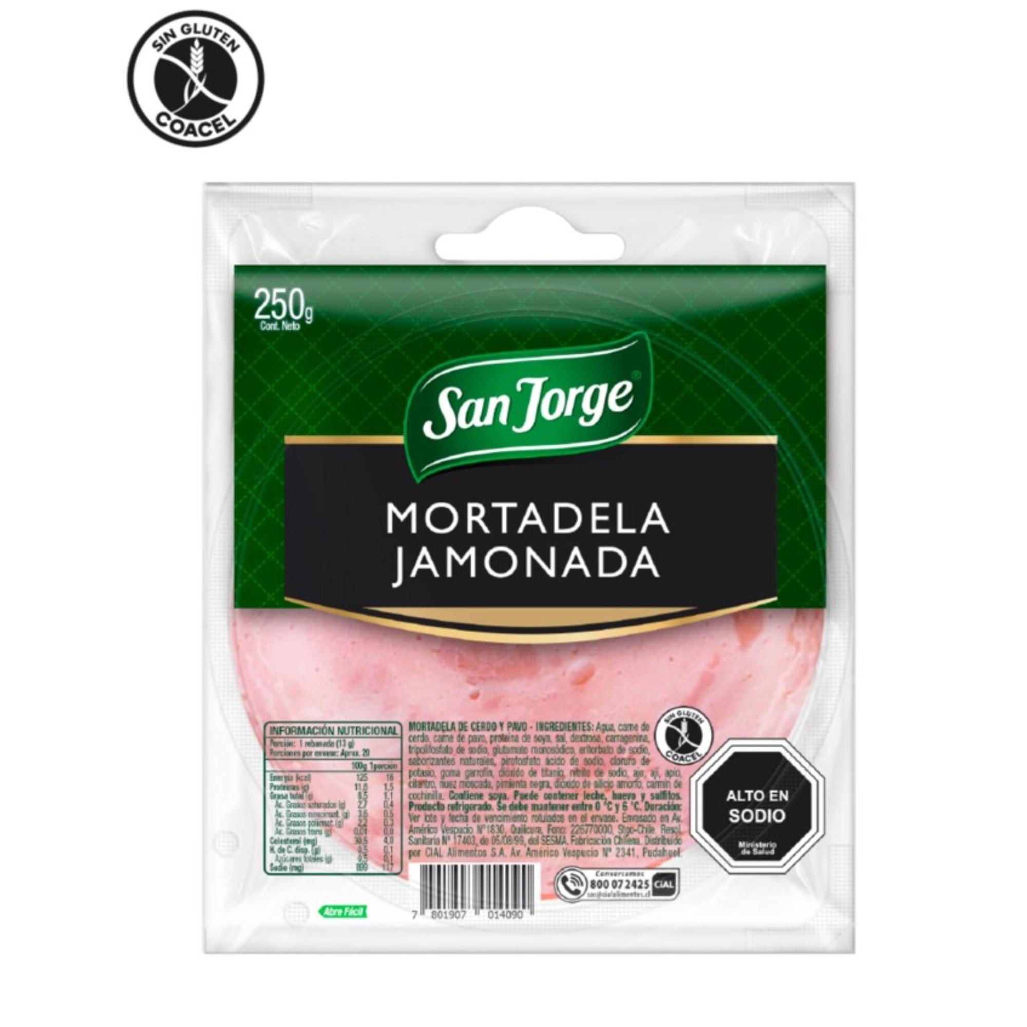 Mortadela Jamonada 250 gr San Jorge