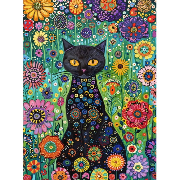 Rompecabezas Cross & Glory Petals and The Midnight Cat, 1000 piezas