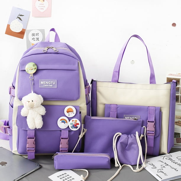 Girl's school backpack for middle school students ins style canvas waterproof gift handbag pen bag wallet school bag set