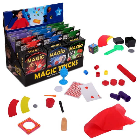 Set de trucos mágicos Playkidz con más de 15 trucos para niños x12