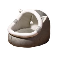 Ioensy - Cama Para Gatos, Cueva, Perrera, Dormir, Semicerrada, Nido Para Gatos, Para Cachorros, Perros, Gatitos, L, Gris