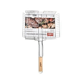 Genérico - Rejilla Doble Barbacoa Asados Pescados Verduras 60X40Cm
