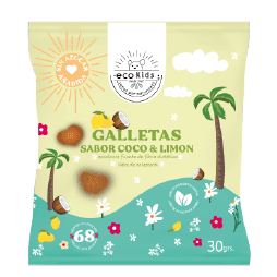 Ecovida S.a - Galleta Ecokids Sin Sellos Coco & Limón 30gr - Caja 60 Und
