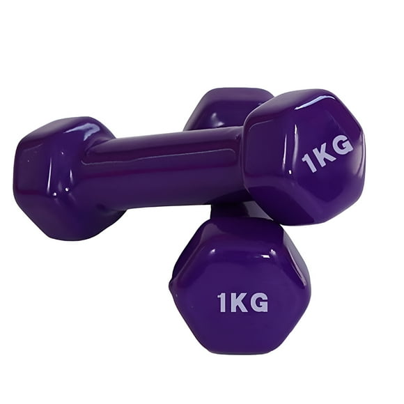 Pack De 2 Mancuernas De 1kg PVC Morado - PA-K1-E4
