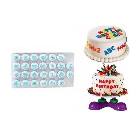 Genérico - Set 26 Moldes Fondant Cortador Con Pulsador Letras Minuscula
