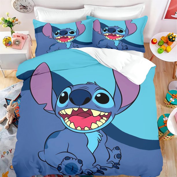 Stitch Duvet Cover, Cartoon Animation 3D Digital Printing, King Size, Soft 100% Polyester, Bedding, Various Sizes Bed Sheets