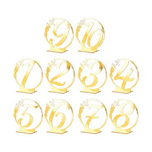 Bothyi - Tarjetas De Número De Mesa Tarjetas De Asiento Para Decoración De Fiesta De Banquete Celebración 10 Uds Aureate