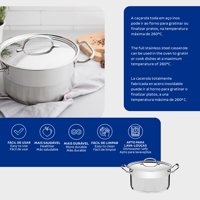 Cacerola De Acero Inox. 20 Cm 3,6 L Tramontina Profesional.