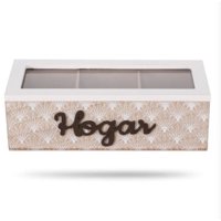 Oem - Caja De Té Mediana De Madera 3 Espacios Con Diseño Hogar