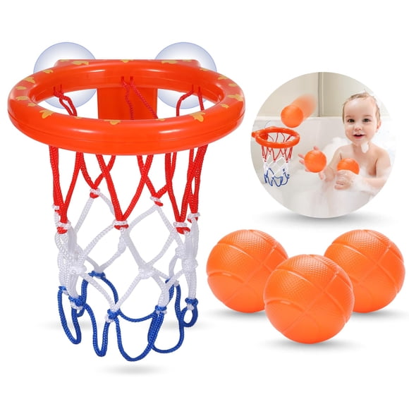 Juego de canastas de baloncesto para bañera Bath Toys para niños con 3 pelotas
