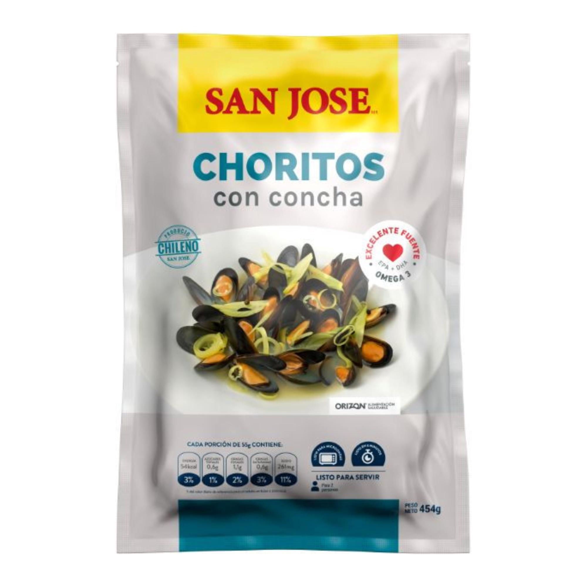 Choritos Con Concha 454 g San José