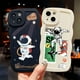 thumbnail image 2 of 2pcs Astronaut Graphic Luxury Phone Case For IPhone 11 14 13 12 Pro Max XR XS 7 8 Plus Shockproof Cases Fall Bumper Back Soft Matte Lens Protection Cover Pattern Cases, 2 of 2