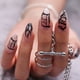 thumbnail image 2 of Uñas postizas con brillo y llamas negras, uñas postizas de brillo medio para mujeres y niñas, 24 unidades, 2 of 7