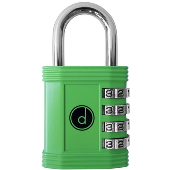 Candado con combinación de 4 dígitos, resistente a la intemperie, color verde