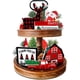 thumbnail image 1 of Bandeja navideña escalonada decorativa, 5 piezas de decoración de granja para interiores, letreros de madera con diseño de camión de ciervos de Feliz Navidad para invierno, decoración rústica navideña, 1 of 7
