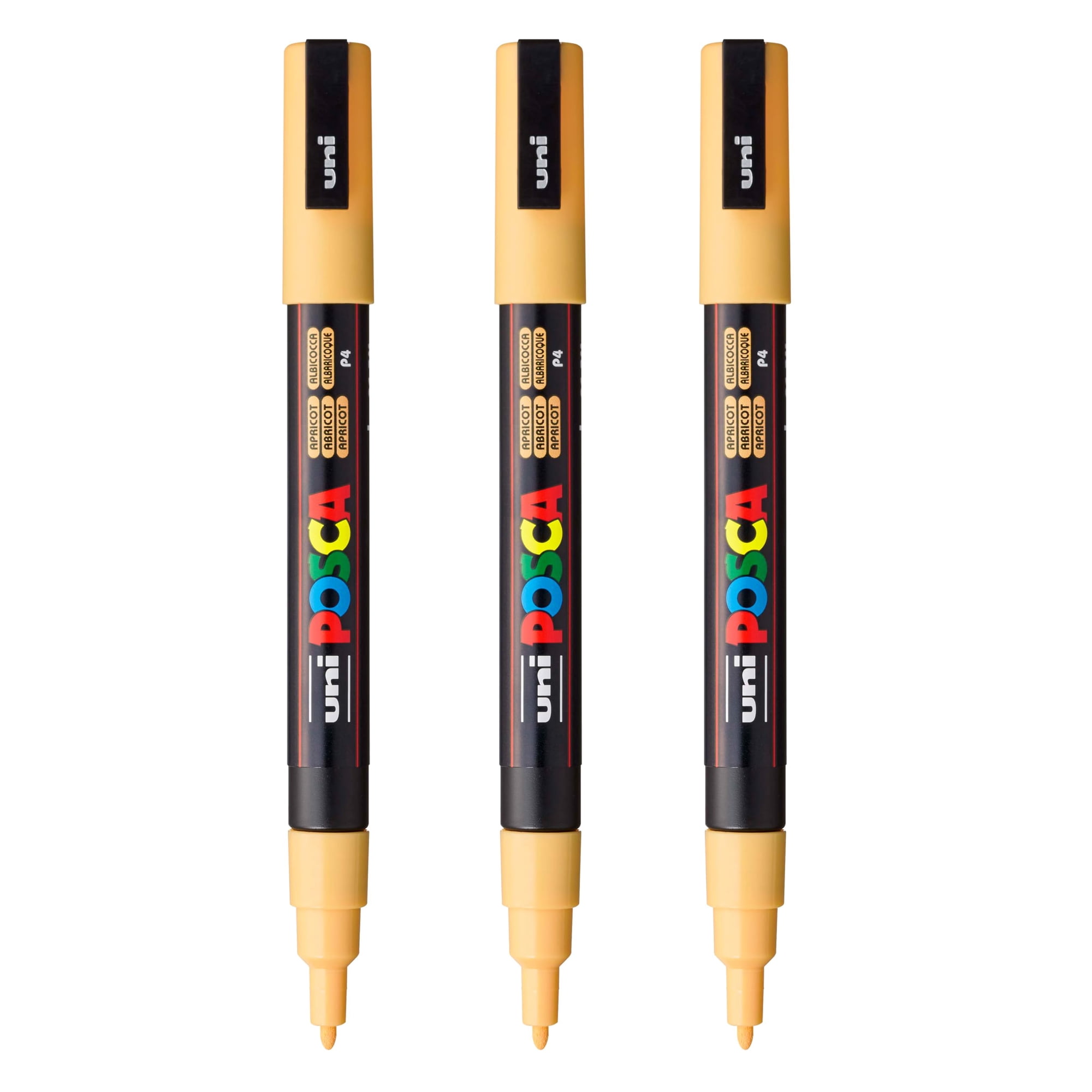 Marcadores De Pintura Posca Pc-3m Reversibles De Punta Fina Color Albaricoque, Paquete De 3