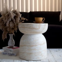 Santú Home & Deco - Mesa Lateral Piedra Luna Jupiter Crema