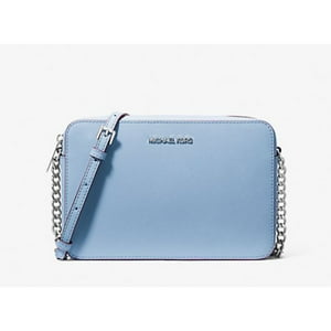 Bolso Crossbody Michael Kors Jet Set Grande Cuero Saffiano Lightsky