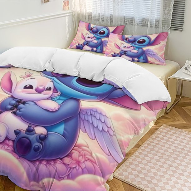 StitchCartoon Collection 3-Piece Comforter Set, Personalized Bedding Decor for Kids And Teens Bed Sheets