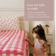 thumbnail image 4 of Juego de ropa de cama Beddy's Twin 99 cm a cuadros rosa con cremallera, 4 of 9