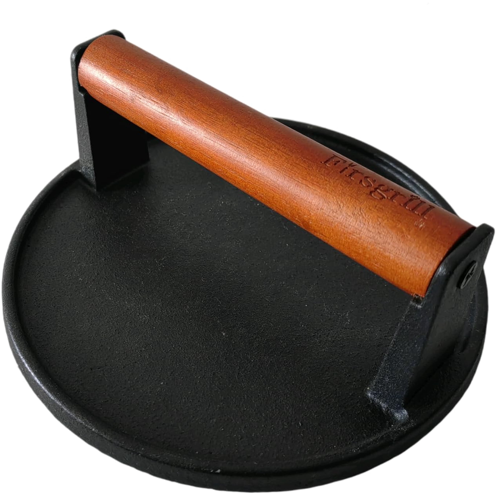 Grill Press Firsgrill De Hierro Fundido Con Mango De Madera Redondo De 18 Cm