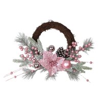 Magideal - Corona Navideña, Corona Navideña, Decoración De Inauguración De La Casa, Corona Navideña Para Puerta De Entrada, Guirnalda Navideña Para Balcón/Chimen 45Cm