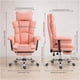 thumbnail image 3 of Silla Oficina Ejecutiva Ergonómica Reclinable Con Reposapiés Rosa Cuero Sintético, 3 of 8