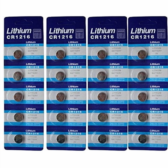 Paquete de 20 Pilas de Botón de Litio CR1216 3V Gernal
