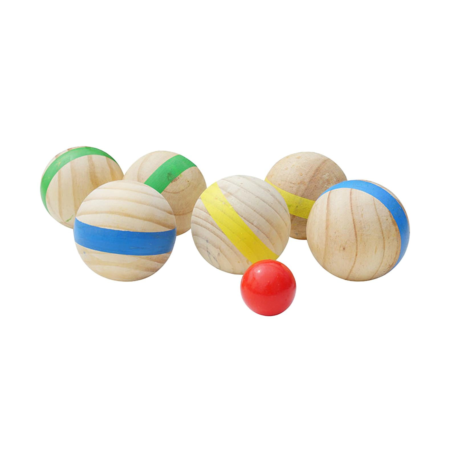 Magideal - Juego De 7 Pelotas De Bochas, Pelotas Deportivas Para Patio De Juegos, Equipo De Juegos, Pelotas De Madera Para Exteriores Para Gimnasio, Césped, Niño