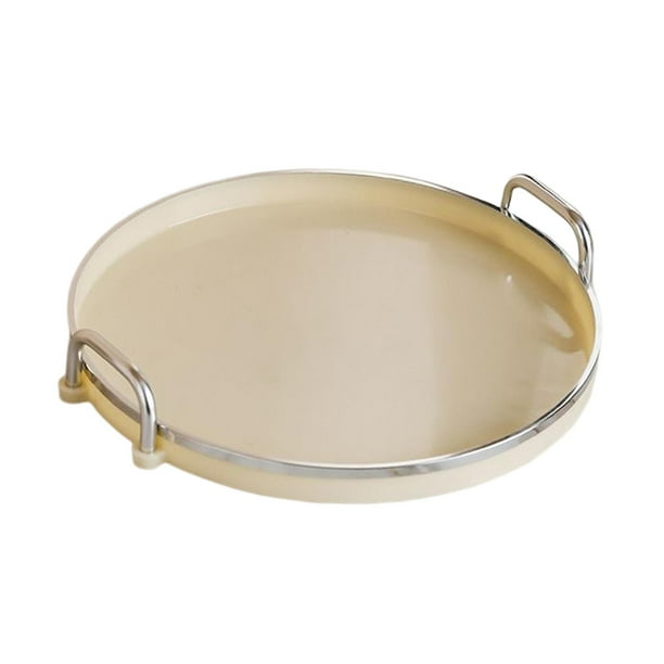 Bandejas de frutas Bandeja de servicio Antideslizante con asas dobles Platos de buffet Bandeja de almacenamiento de joyas para fiestas de baño Mesa de , AMARILLO