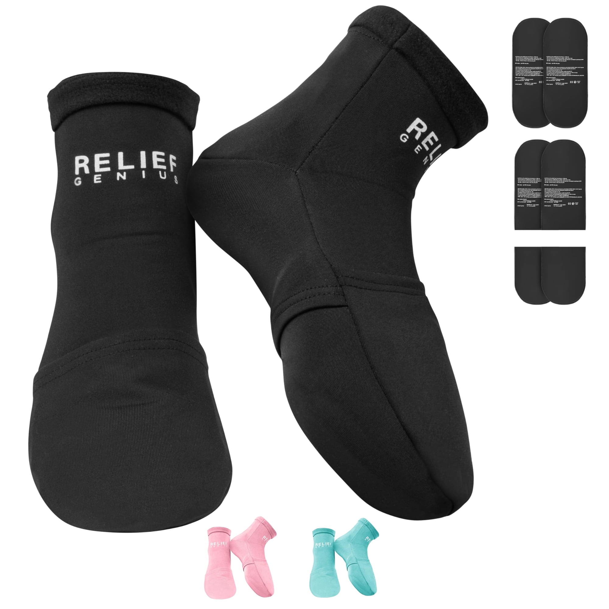 Ctr Band - Calcetines Cold Therapy Relief Genius Con Bolsas De Hielo De Gel Negros S/m