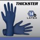 thumbnail image 4 of Guantes desechables SAS Thickster de látex, tamaño grande, azul, 14 mil, 4 of 8