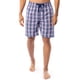 thumbnail image 1 of Pantalones cortos para dormir IZOD, corte relajado, estampado de popelina azul y rosa a cuadros, 1 of 5