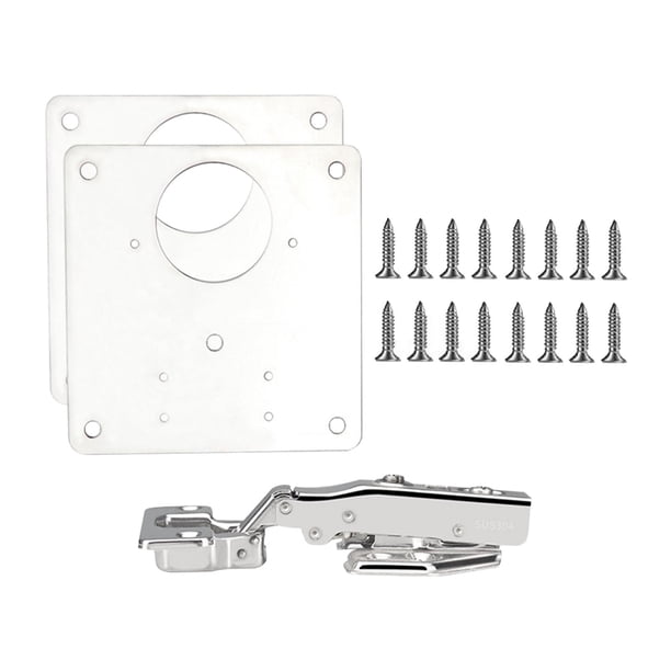 Kit De Soportes De Reparación De Bisagra De Placa De Reparación De Bisagra De Gabinete Para Gabinete De Puerta De Ventana
