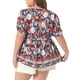 thumbnail image 4 of Agnes Orinda Blusas Boho de Verano con Peplum Floral, Mangas Cortas de Linterna y Cuello en V para Mujer Talla Grande 3X Rojo, 4 of 8