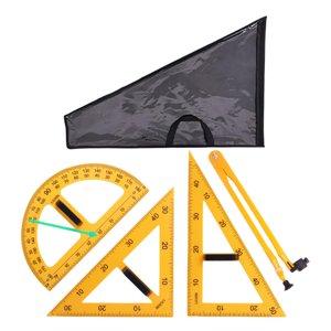 Magideal - Juego De Regla Geométrica De Matemáticas Con Bolsa De Almacenamiento, Reglas De Enseñanza Multifunción Para Aprendizaje De Números Grandes, Triángulo, 4 Piezas