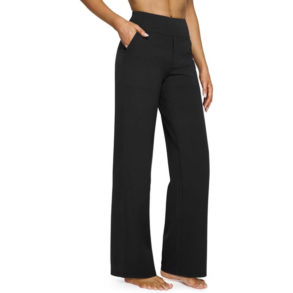 Pantalón de yoga G4Free de pierna ancha y tiro alto con bolsillos