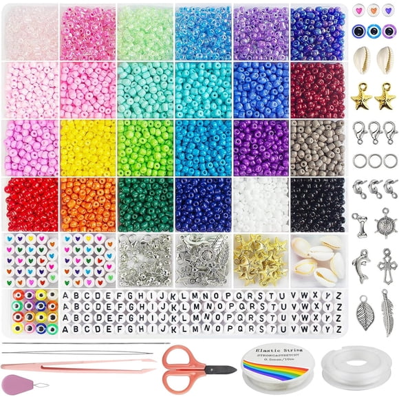 Cuentas 4 Mm Kit 3400 Piezas 170 Dijes Para Joyería