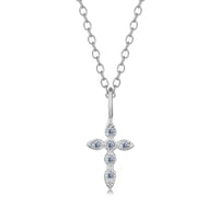 Collar Heshpaws S925 Sterling Silver Cross Light Blue