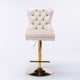 thumbnail image 1 of A&A Furniture,Thick Golden Swivel Velvet Barstools Adjusatble Seat Height from 27-35 Inch, Modern Upholstered Bar Stools with Backs Comfortable Tufted for Home Pub and Kitchen Island (Beige,Set of 2), 1 of 3