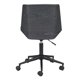 thumbnail image 4 of Silla de oficina Zuo Maker de piel sintética blanca ajustable en altura, 4 of 9