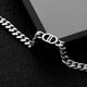 thumbnail image 2 of Collar de eslabones cubanos de acero inoxidable de 8 mm con corte de diamante de oro macizo de 18 quilates para mujeres y hombres., 2 of 7