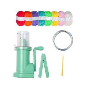 Bothyi - Máquina De Tejer Manual Pequeña Weaver Operada A Mano Para Manualidades De Costura Ganchillo Juego De Hilo De 8 Colores