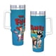 thumbnail image 4 of Los Picapiedra Vaso aislado de acero inoxidable con asa, diseño temático, regalo para familia, amigos y fans; incluye pajita y encaja en el portavasos estándar, 40 oz, 4 of 6