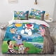 thumbnail image 2 of Funda nórdica de Doraemon con estampado 3D, juego de ropa de cama decorativo de 3 piezas, juego de funda nórdica de anime adorable, funda de cama con funda de almohada, microfibra suave., 2 of 3
