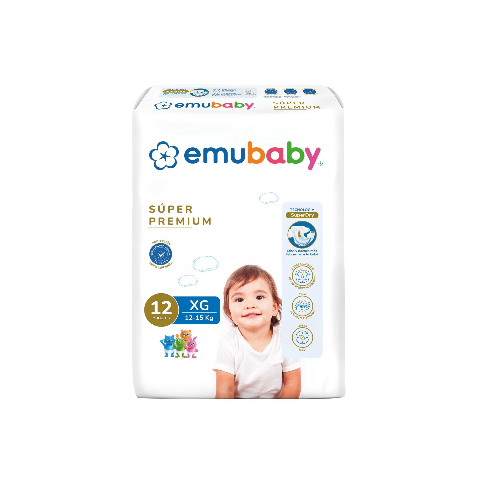 Pañales Súper Premium Xg 12 Un Emubaby