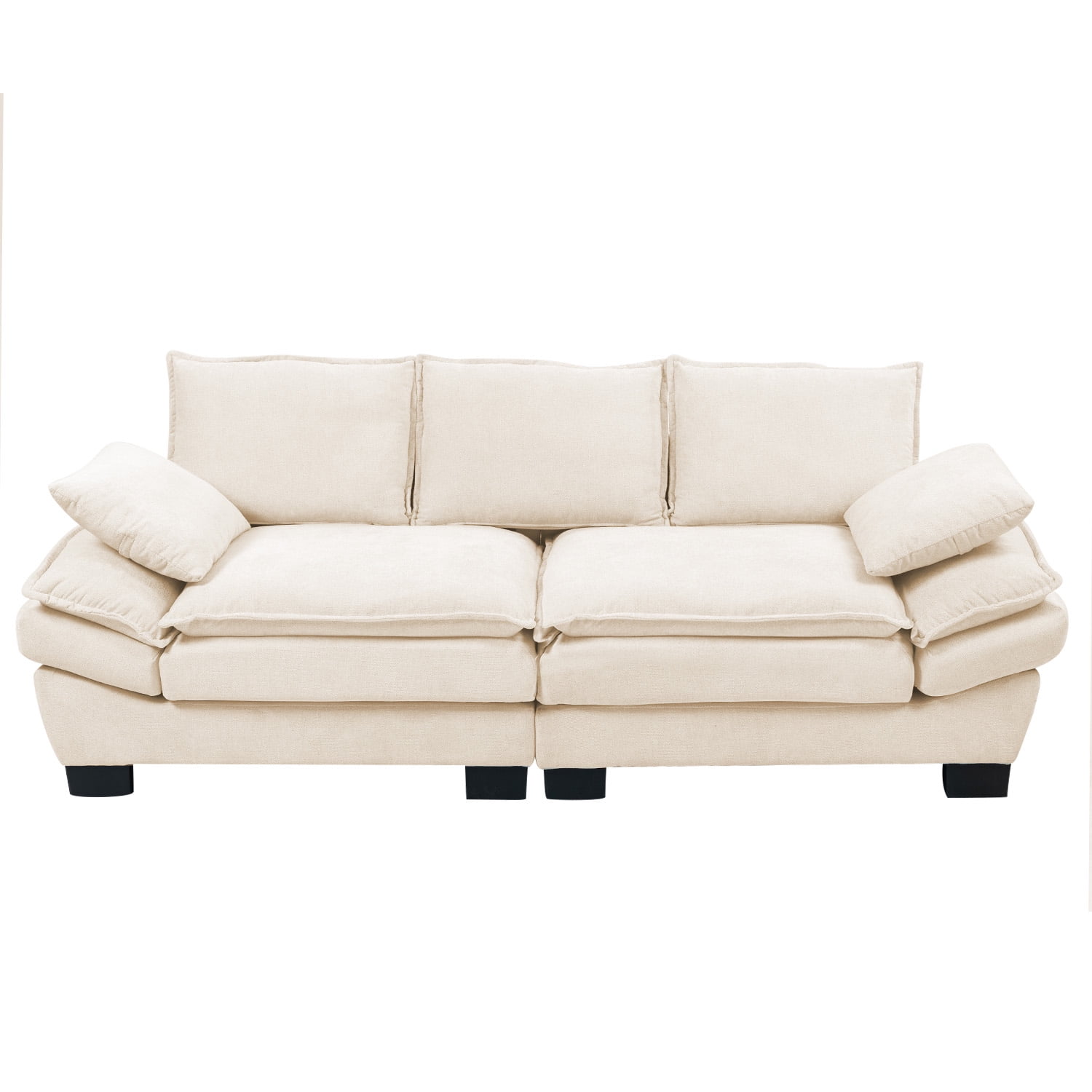 Element Design - Sofá 3 Cuerpos Mariana En Chenille Beige - 225x82x80 Cm