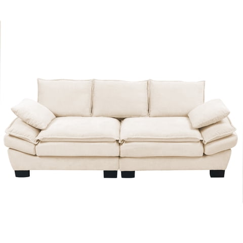 Element Design - Sofá 3 Cuerpos Mariana En Chenille Beige - 225X82X80 Cm