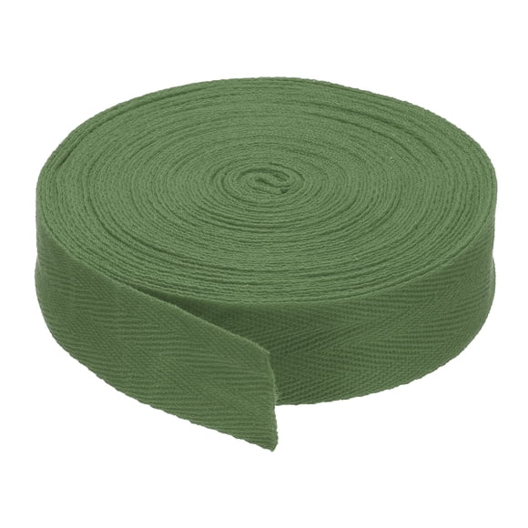 Cinta de Sarga de Algodón de 1"/2.5cm 10 Yardas Cinta de Algodón para Sesgo Cinta de Encaje de Espiga Verde Militar